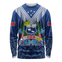 Custom Rugby Toa Samoa Long Sleeve Shirt Samoa mo Samoa Strength in Tatau - Polynesian Pride