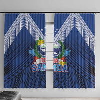 Rugby Toa Samoa Window Curtain Samoa mo Samoa Strength in Tatau - Polynesian Pride