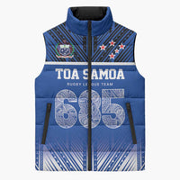 Toa Samoa 685 Sleeveless Puffer Jacket Uso Aso Uma For Life For Samoa LT9 Unisex Blue - Polynesian Pride