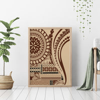 Samoa Siapo Arty Canvas Wall Art Brown Style LT9 - Polynesian Pride