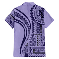 Samoa Siapo Arty Family Matching Tank Maxi Dress and Hawaiian Shirt Purple Style LT9 - Polynesian Pride