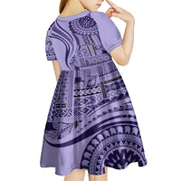 Samoa Siapo Arty Kid Short Sleeve Dress Purple Style LT9 - Polynesian Pride
