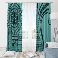 Samoa Siapo Arty Window Curtain Turquoise Style LT9 - Polynesian Pride