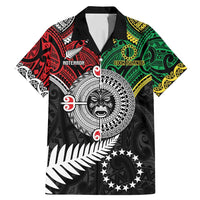 Aotearoa and Cook Islands Mo Te Tiriti Family Matching Mermaid Dress and Hawaiian Shirt New Zealand Honour The Treaty Ake!Ake!Ake! LT9 Dad's Shirt - Short Sleeve Green - Polynesian Pride