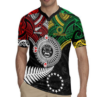 Aotearoa and Cook Islands Mo Te Tiriti Rugby Jersey New Zealand Honour The Treaty Ake!Ake!Ake!