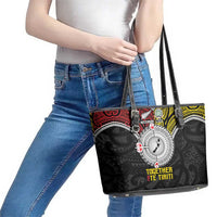 Aotearoa and Niue Mo Te Tiriti Leather Tote Bag New Zealand Honour The Treaty Ake!Ake!Ake! LT9 - Polynesian Pride