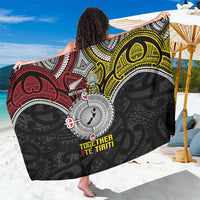 Aotearoa and Niue Mo Te Tiriti Sarong New Zealand Honour The Treaty Ake!Ake!Ake! LT9 One Size 44 x 66 inches Gold - Polynesian Pride