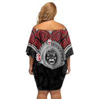 Aotearoa and Tonga Mo Te Tiriti Off Shoulder Short Dress New Zealand Honour The Treaty Ake!Ake!Ake! LT9 - Polynesian Pride
