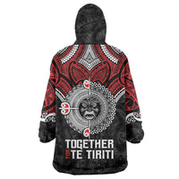 Aotearoa and Tonga Mo Te Tiriti Wearable Blanket Hoodie New Zealand Honour The Treaty Ake!Ake!Ake!