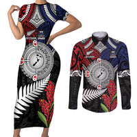 Aotearoa and Samoa Mo Te Tiriti Couples Matching Short Sleeve Bodycon Dress and Long Sleeve Button Shirt Tangata Moana Stand with Tangata Whenua