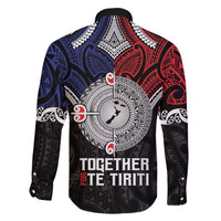 Aotearoa and Samoa Mo Te Tiriti Family Matching Off The Shoulder Long Sleeve Dress and Hawaiian Shirt Tangata Moana Stand with Tangata Whenua LT9 - Polynesian Pride