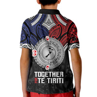 Aotearoa and Samoa Mo Te Tiriti Kid Polo Shirt Tangata Moana Stand with Tangata Whenua