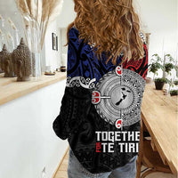 Aotearoa and Samoa Mo Te Tiriti Women Casual Shirt Tangata Moana Stand with Tangata Whenua