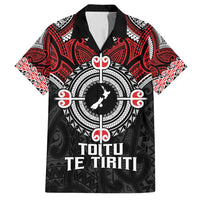 Aotearoa Proud To Be Maori Family Matching Long Sleeve Bodycon Dress and Hawaiian Shirt New Zealand Fight Together LT9 Dad's Shirt - Short Sleeve Red - Polynesian Pride