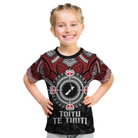 Aotearoa Proud To Be Maori Kid T Shirt New Zealand Fight Together LT9 Red - Polynesian Pride