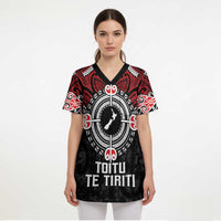 Aotearoa Proud To Be Maori Scrub Top New Zealand Fight Together - Polynesian Pride