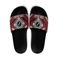 Aotearoa Proud To Be Maori Slide Sandals New Zealand Fight Together LT9 Black - Polynesian Pride
