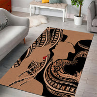 Personalised Valentines Day Romantic Lovers Area Rug LT9 - Polynesian Pride