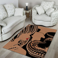 Personalised Valentines Day Romantic Lovers Area Rug LT9 - Polynesian Pride