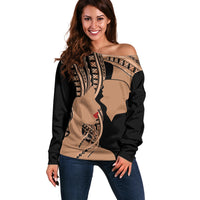 Personalised Valentines Day Romantic Lovers Off Shoulder Sweater LT9 Women Gold - Polynesian Pride
