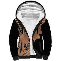 Personalised Valentines Day Romantic Lovers Sherpa Hoodie LT9 Unisex Gold - Polynesian Pride
