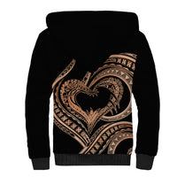 Personalised Valentines Day Romantic Lovers Sherpa Hoodie LT9 - Polynesian Pride