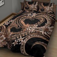 Polynesia Valentines Day Forever In My Heart Tattoo Quilt Bed Set Gold Style LT9 - Polynesian Pride