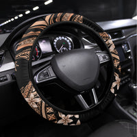 Polynesia Valentines Day Forever In My Heart Tattoo Steering Wheel Cover Gold Style LT9 Universal Fit Gold - Polynesian Pride