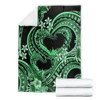 Polynesia Valentines Day Forever In My Heart Tattoo Blanket Green Style LT9 - Polynesian Pride