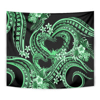 Polynesia Valentines Day Forever In My Heart Tattoo Tapestry Green Style LT9 - Polynesian Pride