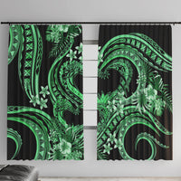 Polynesia Valentines Day Forever In My Heart Tattoo Window Curtain Green Style LT9 With Hooks Green - Polynesian Pride