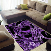 Polynesia Valentines Day Forever In My Heart Tattoo Area Rug Purple Style LT9 - Polynesian Pride