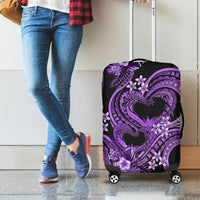 Polynesia Valentines Day Forever In My Heart Tattoo Luggage Cover Purple Style LT9 - Polynesian Pride
