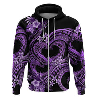 Polynesia Valentines Day Forever In My Heart Tattoo Zip Hoodie Purple Style LT9 Zip Hoodie Purple - Polynesian Pride