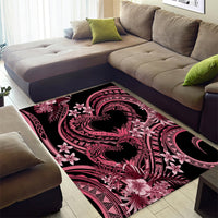 Polynesia Valentines Day Forever In My Heart Tattoo Area Rug Pink Style LT9 - Polynesian Pride
