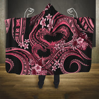 Polynesia Valentines Day Forever In My Heart Tattoo Hooded Blanket Pink Style LT9 One Size Pink - Polynesian Pride