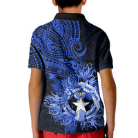 Northern Mariana Islands Ylang-ylang Mwarmwar Kid Polo Shirt Polynesian Blue Style LT9 - Polynesian Pride