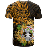 Northern Mariana Islands Ylang-ylang Mwarmwar T Shirt Polynesian Gold Style LT9 - Polynesian Pride