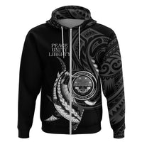 Personalised FSM Culture Day Hoodie Hammerhead Shark Tribal 2024 LT9 Zip Hoodie Black - Polynesian Pride