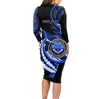 Personalised Chuuk FSM Culture Day Long Sleeve Bodycon Dress Hammerhead Shark Tattoo 2024 LT9 - Polynesian Pride