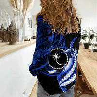 Personalised Chuuk FSM Culture Day Women Casual Shirt Hammerhead Shark Tattoo 2024 LT9 - Polynesian Pride