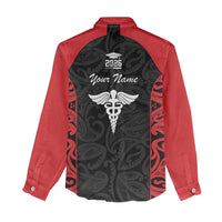 New Zealand Nurse RN 2026 Personalised Women Casual Shirt Red Maori Pattern Cultural Pride LT9 - Polynesian Pride