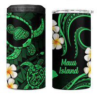 Hawaii Maui Islands Pacific Plumeria 4 in 1 Can Cooler Tumbler Green Polynesian Tattoo