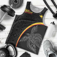 Papua New Guinea 50th Independence Day Men Tank Top Simple Oro Tapa Pattern - Polynesian Pride