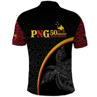 Papua New Guinea 50th Independence Day Polo Shirt Simple Oro Tapa Pattern - Polynesian Pride
