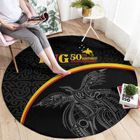 Papua New Guinea 50th Independence Day Round Carpet Simple Oro Tapa Pattern LT9 - Polynesian Pride