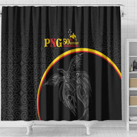 Papua New Guinea 50th Independence Day Shower Curtain Simple Oro Tapa Pattern LT9 - Polynesian Pride