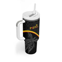Papua New Guinea 50th Independence Day Tumbler With Handle Simple Oro Tapa Pattern LT9 - Polynesian Pride