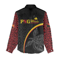 Papua New Guinea 50th Independence Day Women Casual Shirt Simple Oro Tapa Pattern - Polynesian Pride