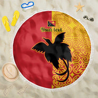 Papua New Guinea Oro Tapa Personalised Beach Blanket Simple Bird of Paradise Style - Polynesian Pride